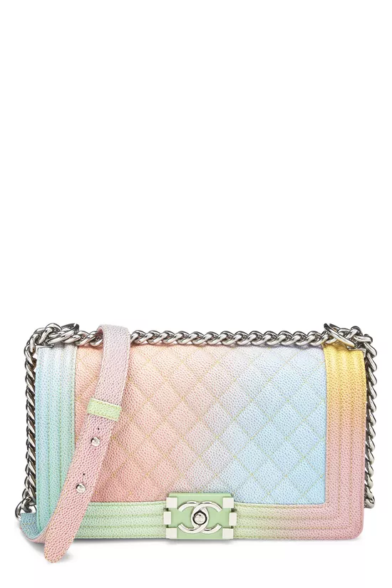 Rainbow Quilted Caviar Boy Bag Medium, , large image number 0