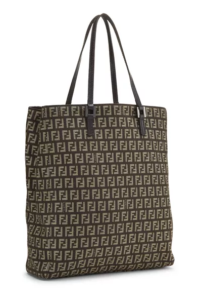 Brown Zucca Canvas Selleria Vertical Tote Small, , large