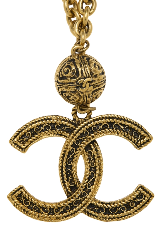 Gold Cutout 'CC' Necklace Large, , large image number 1