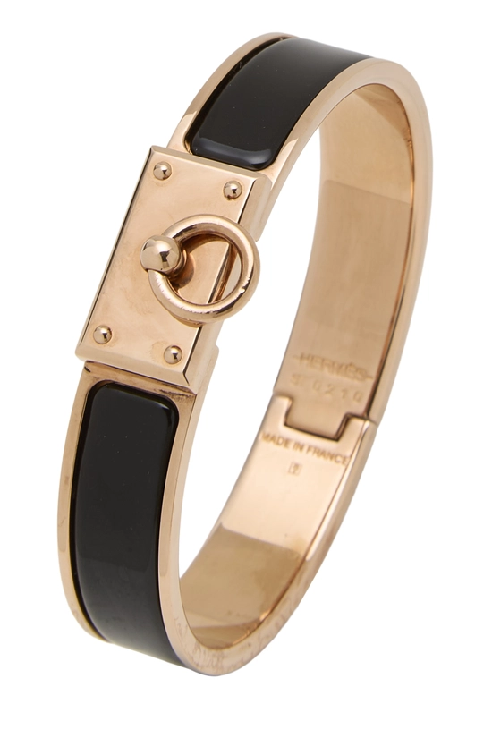 Black Rose Gold Clic Anneau Bracelet Narrow, , large image number 0