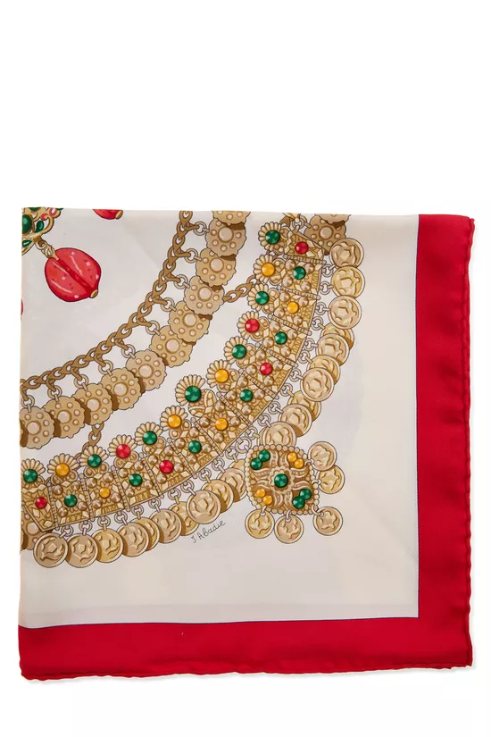 Red & Multicolor 'Kosmima' Silk Scarf 90, , large image number 1