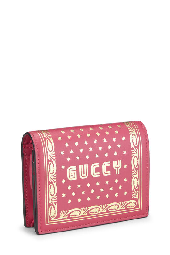 Pink Leather 'Guccy' Stars Card Case, , large image number 2