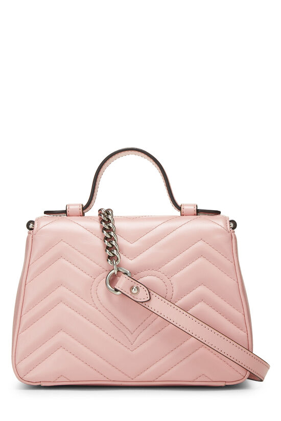 Pink Leather GG Marmont Top Handle Bag Mini, , large image number 3