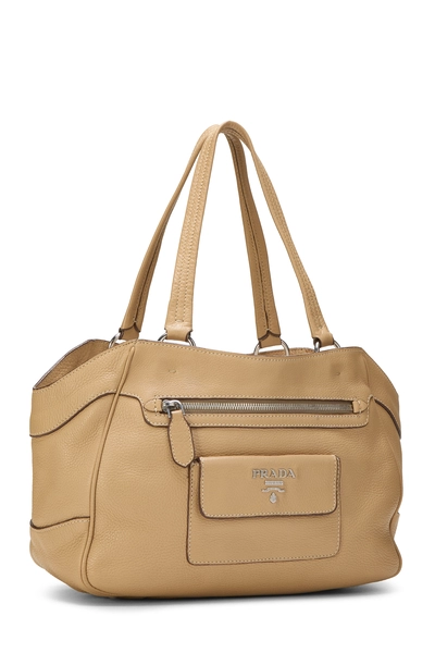 Prada Beige Vitello Daino Front Pocket Tote — photo 2