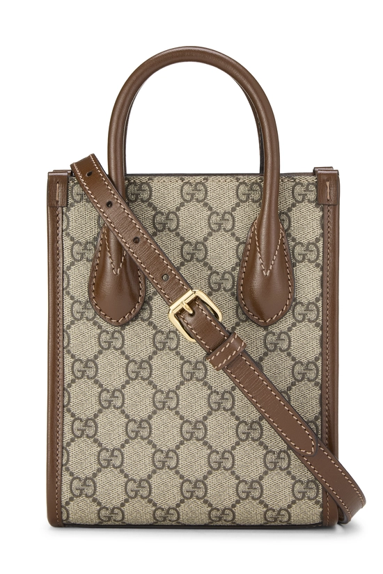 Brown GG Supreme Canvas Interlocking G Tote Mini, , large image number 3