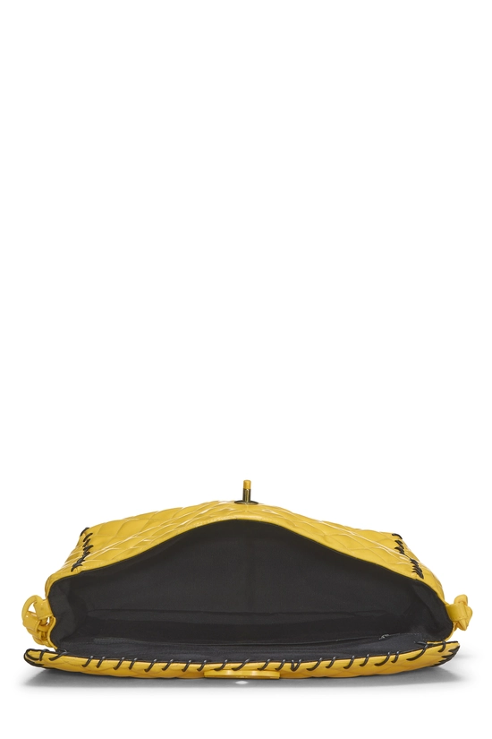 Yellow Vinyl Whipstitch Half Flap Jumbo, , large image number 5