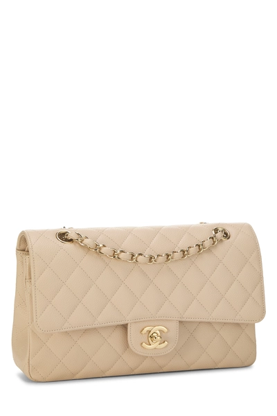 Chanel Beige Quilted Caviar Classic Double Flap Medium — photo 2
