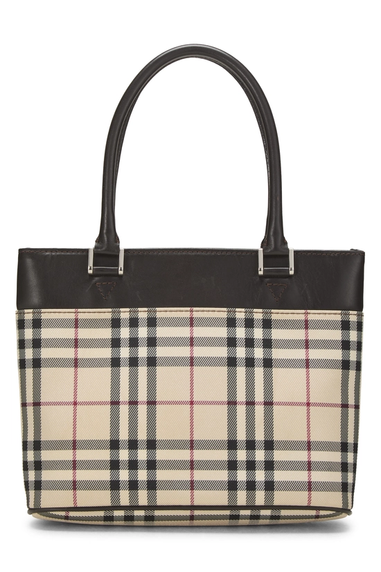 Brown House Check Jacquard Handbag Mini, , large image number 3