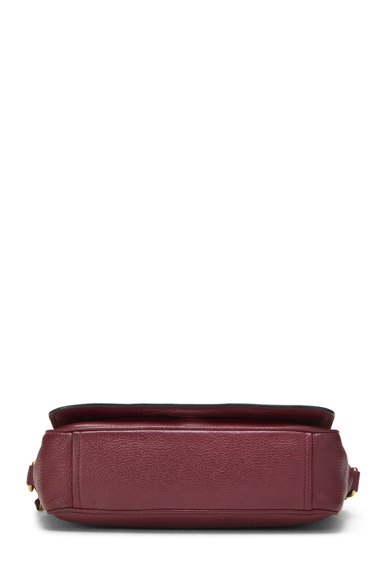 Burgundy Vitello Daino Flap Crossbody Bag Small, , large image number 4
