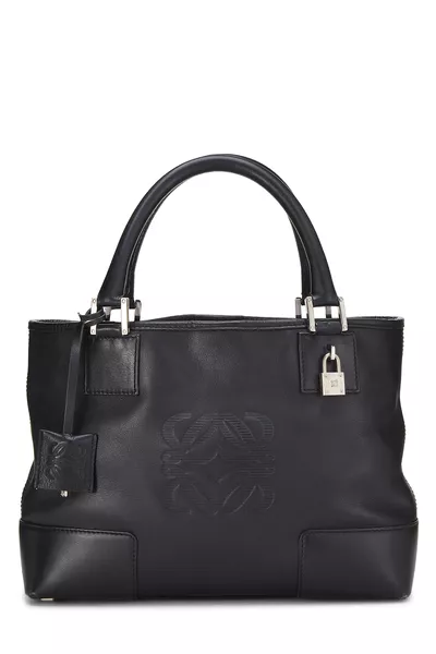 Black Calfskin Leather Fusta 30 Tote