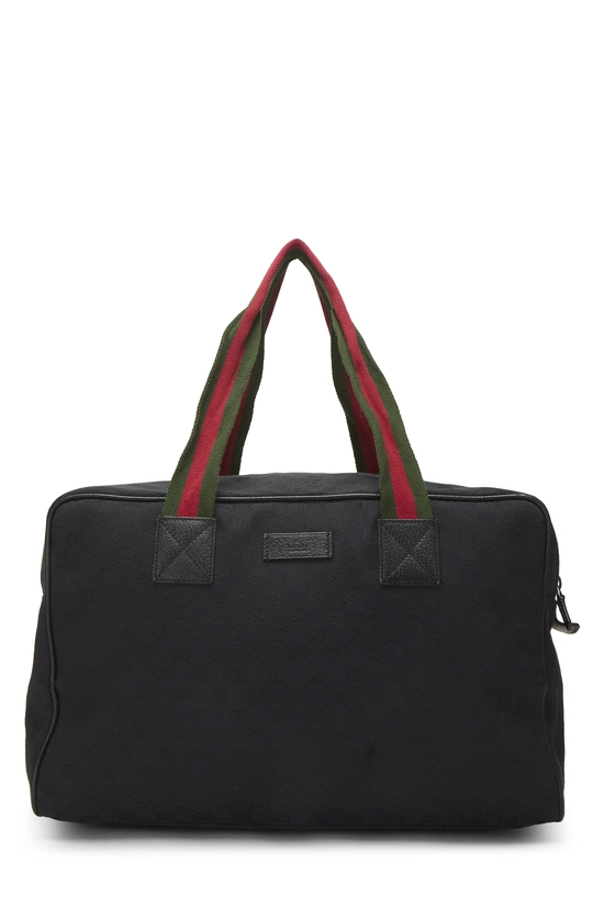 Black GG Canvas Soft Web Carry On Duffle, , large image number 0