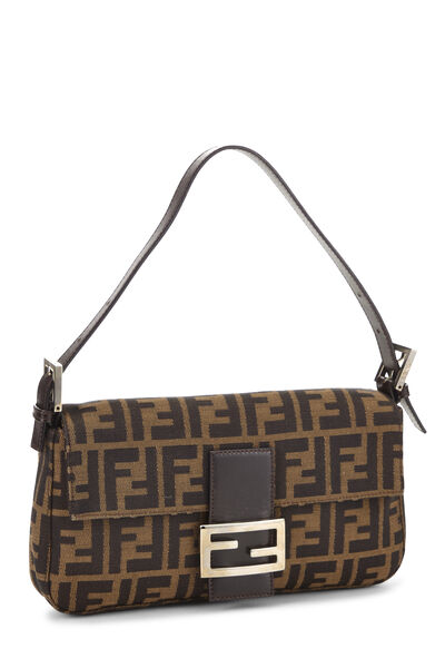 Brown Zucca Canvas Baguette, , large