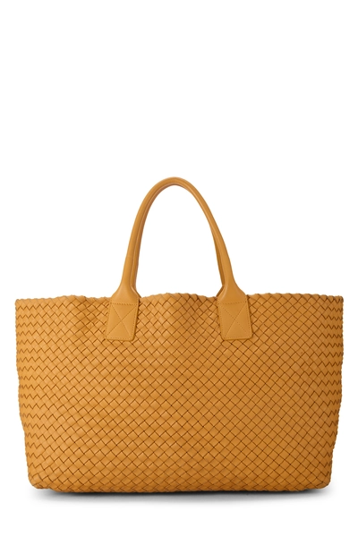 Orange Intrecciato Cabat Tote Medium
