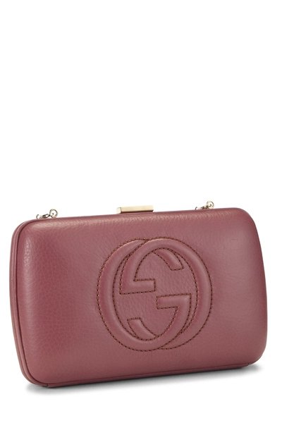 Purple Leather Soho Clutch, , large