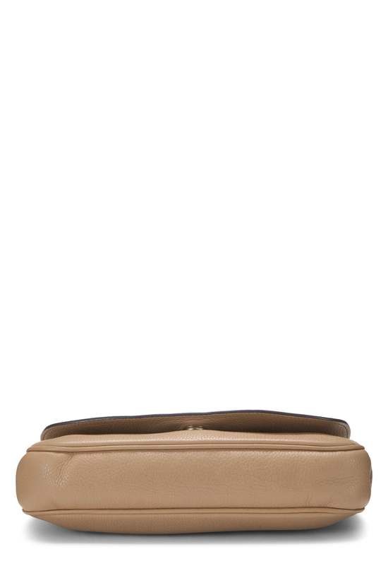 Beige Grained Leather Soho Chain Flap Crossbody, , large image number 4