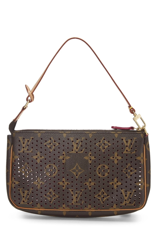 Pink Monogram Perforated Pochette Accessoires, , large image number 3