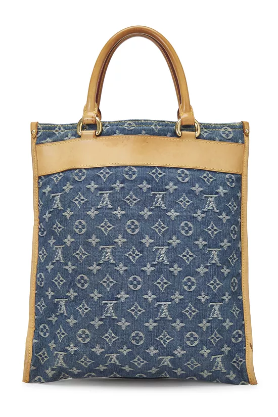 Blue Monogram Denim Flat Shopper, , large image number 2