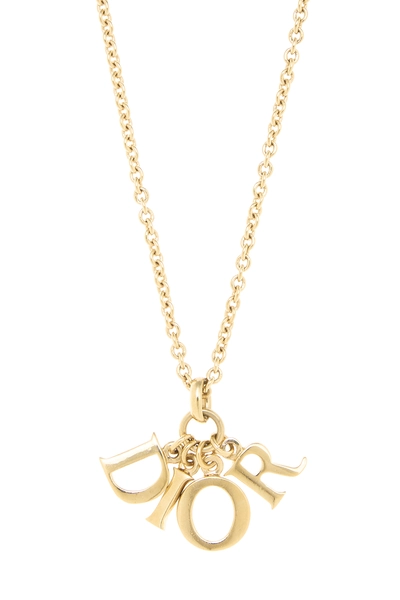 Gold Logo Letter Necklace, , large