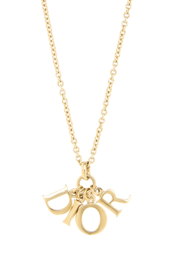 Gold Logo Letter Necklace, , large image number 1