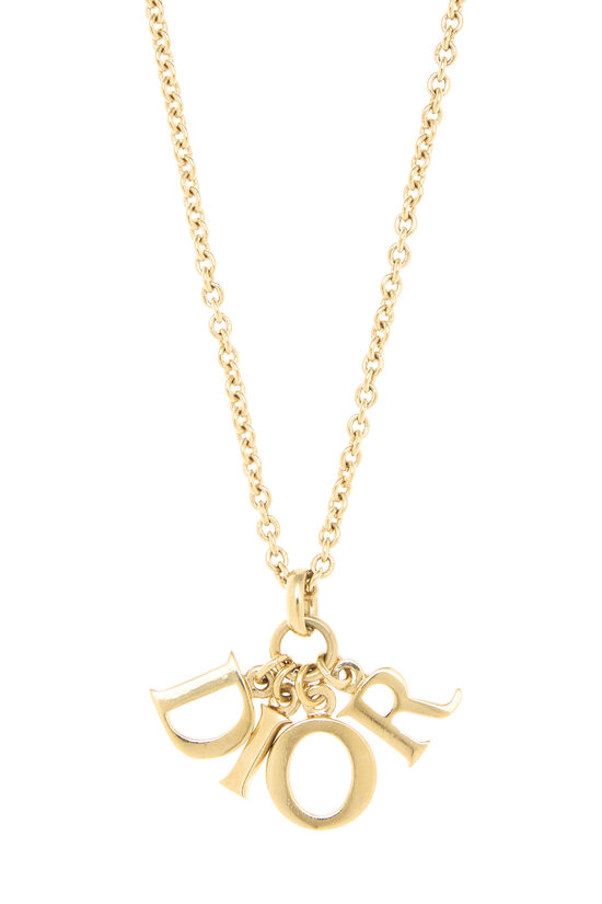 Gold Logo Letter Necklace, , large image number 1