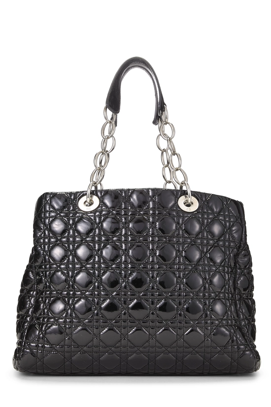 Black Patent Leather Soft Shopping Bag, , large image number 3