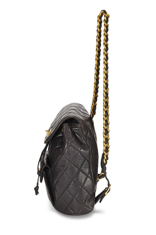 Chanel Black Quilted Lambskin 'CC' Classic Backpack Medium Q6B0NE1IKB036
