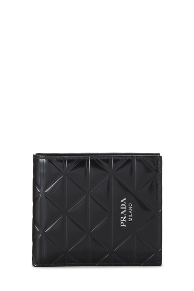 Black Patent Leather Triangle Bifold Wallet