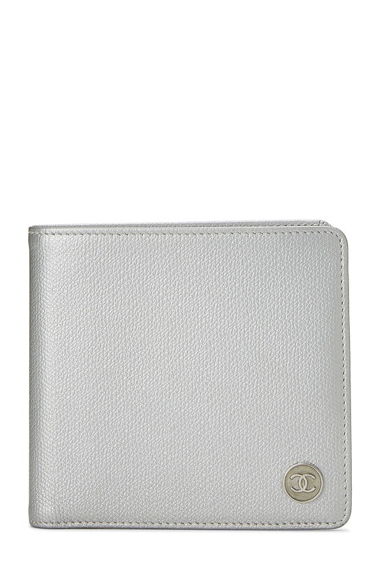 Silver Leather Compact Wallet, , large image number 0