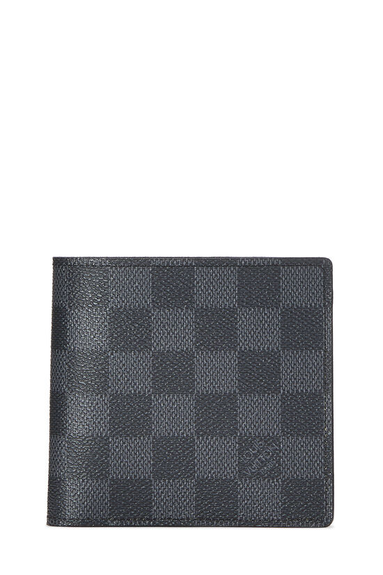 Louis Vuitton LOUIS VUITTON Damiergeant Portefeuille Marco Bifold Canvas  Noir Black with Initials N63087