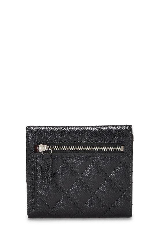 Black Quilted Caviar Classic Flap Wallet, , large image number 3