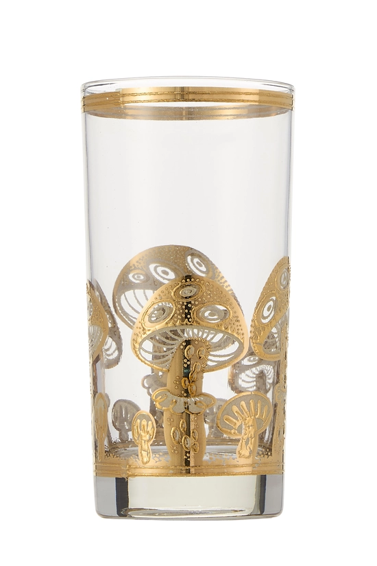 Multicolor 22k Gilded Mushroom Motif Glassware Set of 4, , large image number 4