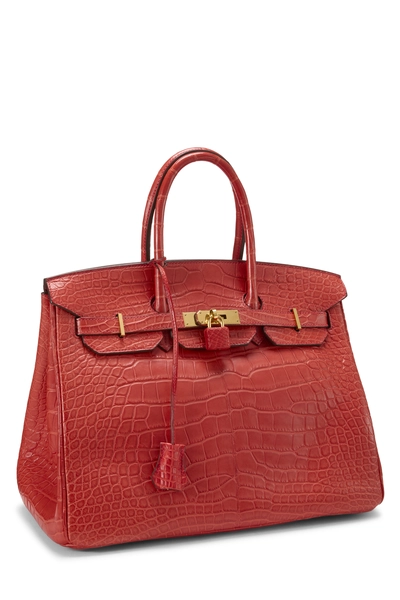 Geranium Matte Alligator Birkin 35, , large