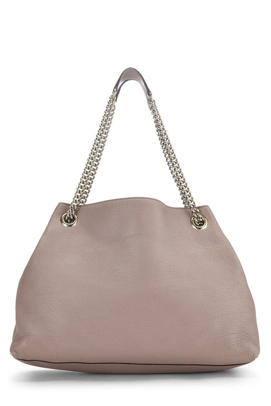 Beige Leather Soho Chain Tote, , large image number 3