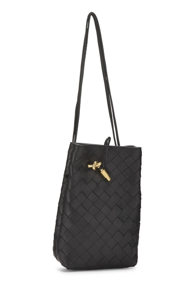 Black Intrecciato Andiamo Pouch, , large