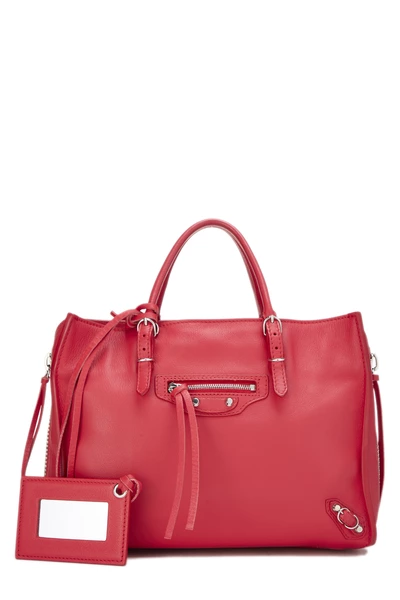 Red Calfskin Papier A6 Zip Around Handbag