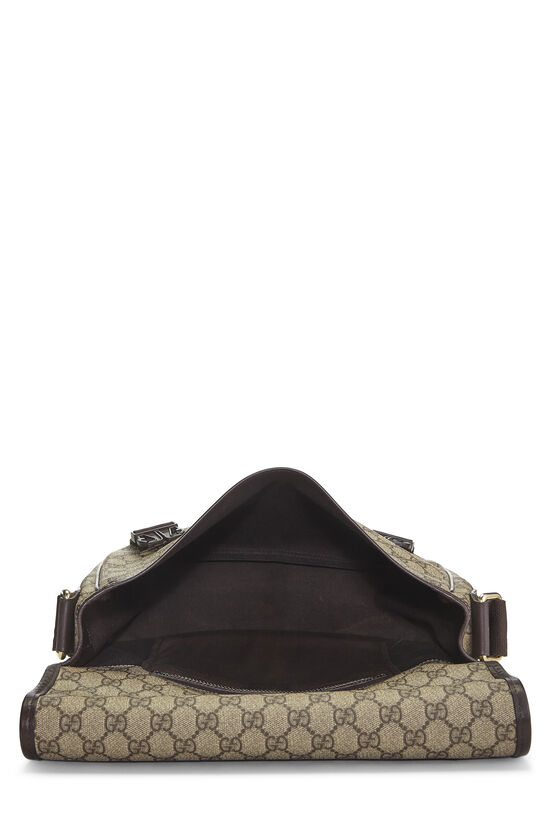 Brown GG Supreme Canvas Buckle Flap Messenger, , large image number 5