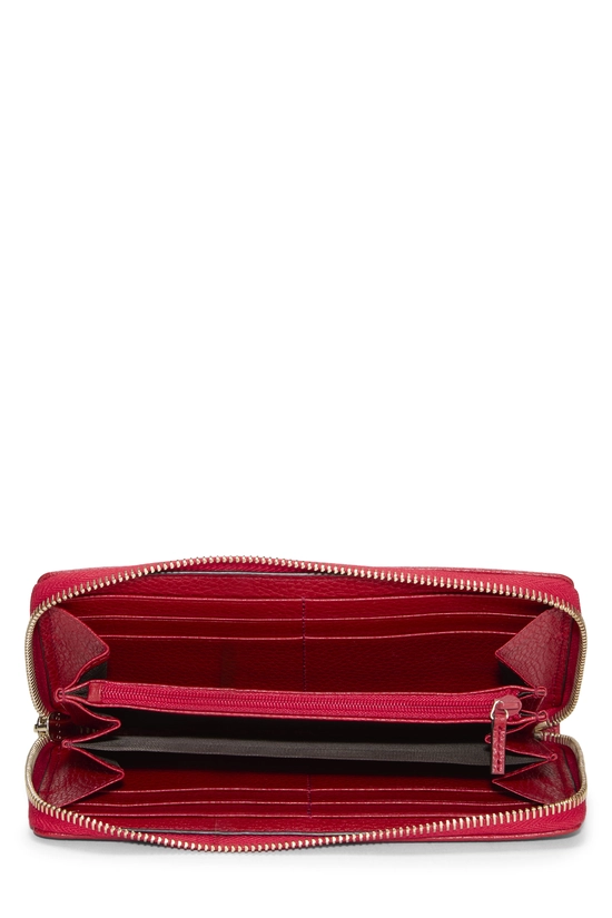 Red Leather Soho Zip Around Wallet, , large image number 3