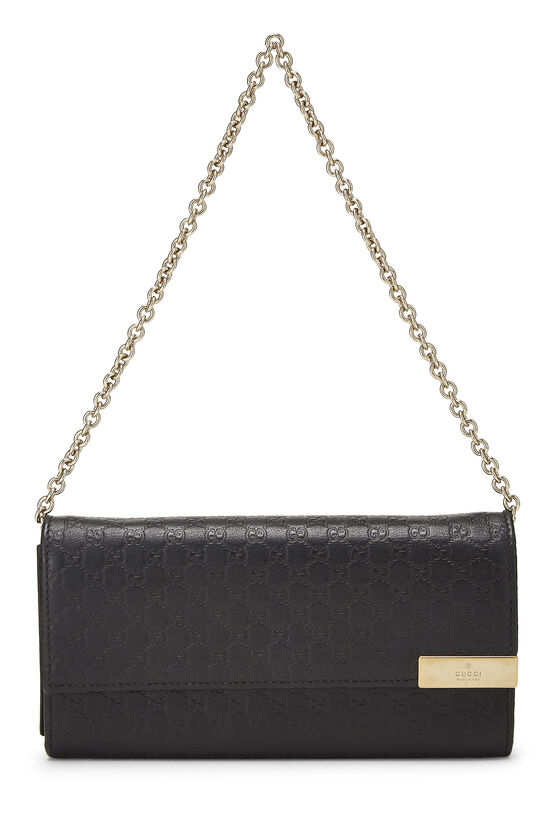 Black Guccissima Leather Wallet On Chain (WOC), , large image number 0