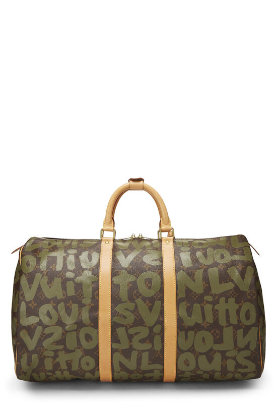 Stephen Sprouse x Louis Vuitton Green Monogram Graffiti Keepall 50, , large image number 3