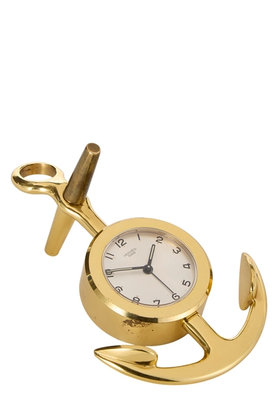 Gold Anchor Clock, , large
