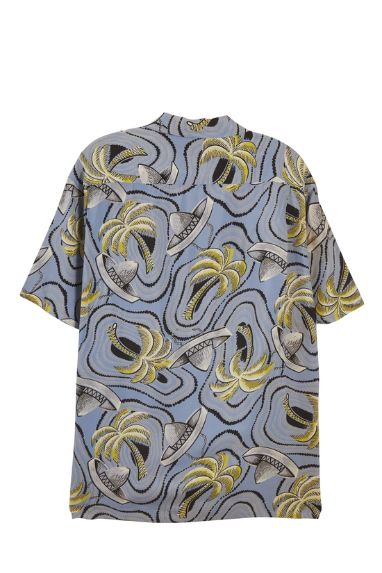 Blue Palm Tree New Era Hawaiian Shirt, , large image number 1