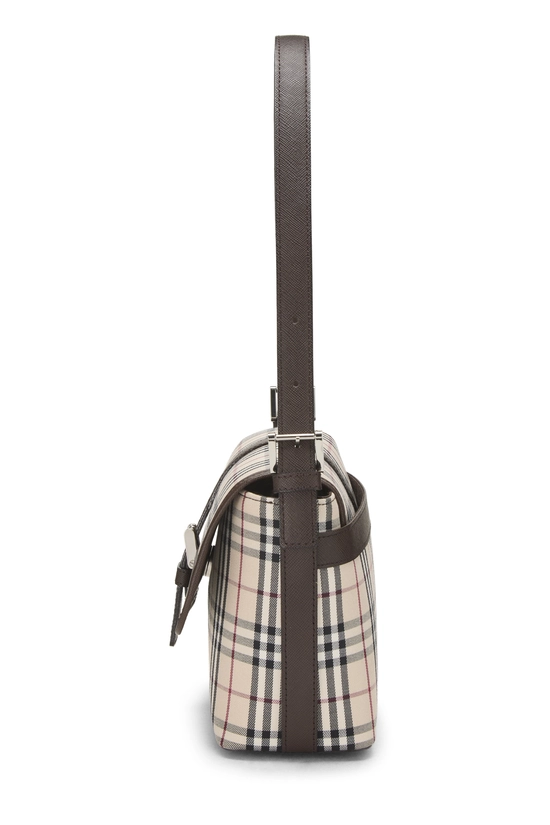 Brown House Check Jacquard Buckle Shoulder Bag Small, , large image number 2