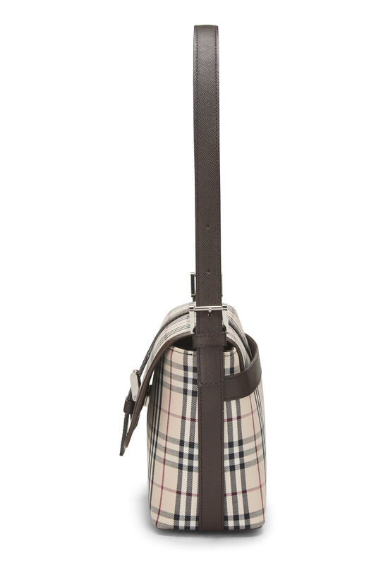 Brown House Check Jacquard Buckle Shoulder Bag Small, , large image number 2