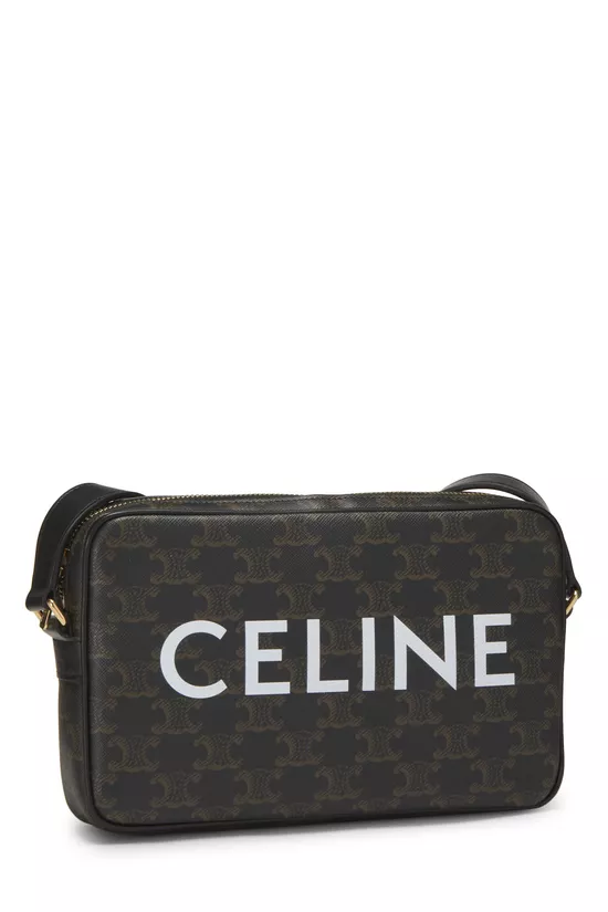 Black Triomphe Coated Canvas Logo Messenger Medium, , large image number 1