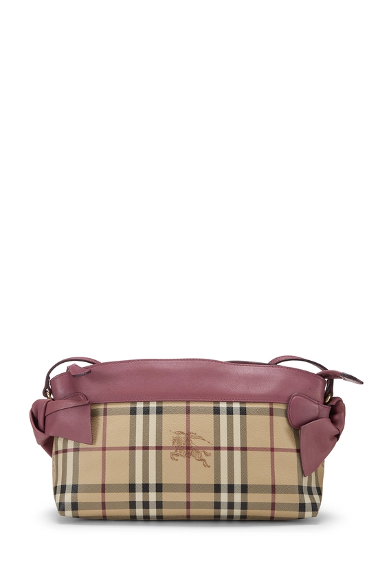 Pink Haymarket Coated Canvas Bow Tie Crossbody, , large image number 0