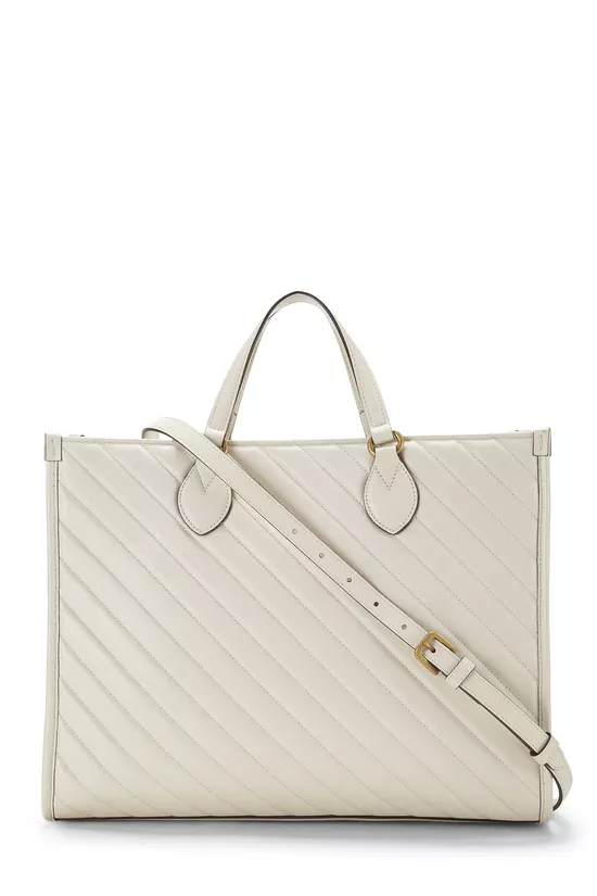 White Leather GG Marmont Top Handle Bag Small, , large image number 3