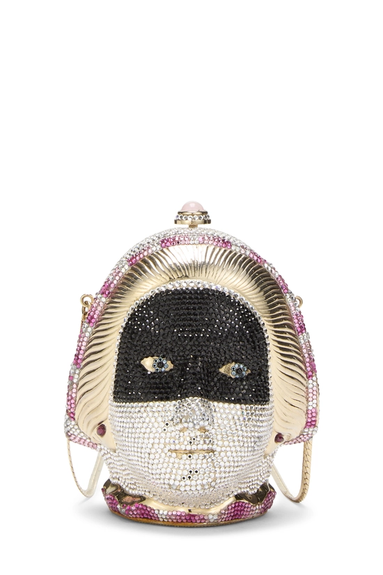 Multicolor Crystal Embellished Venetian Mask Minaudi&egrave;re, , large image number 0