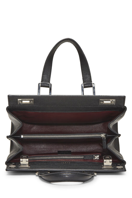 Black Leather Zumi Top Handle Bag Medium, , large image number 5