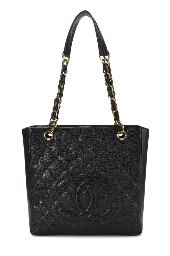 Black Quilted Caviar Petite Shopping Tote (PST), , large image number 0