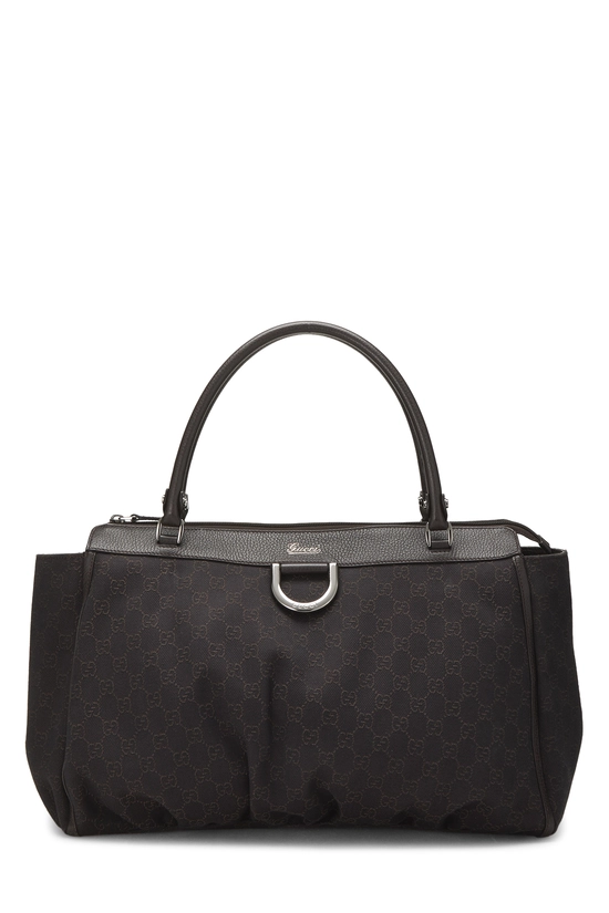 Brown GG Canvas D-Ring Abbey Zip Tote, , large image number 0